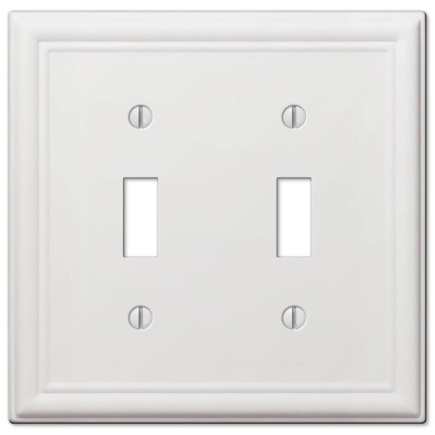 Amerelle Chelsea White 2 gang Stamped Steel Toggle Wall Plate 1 pk