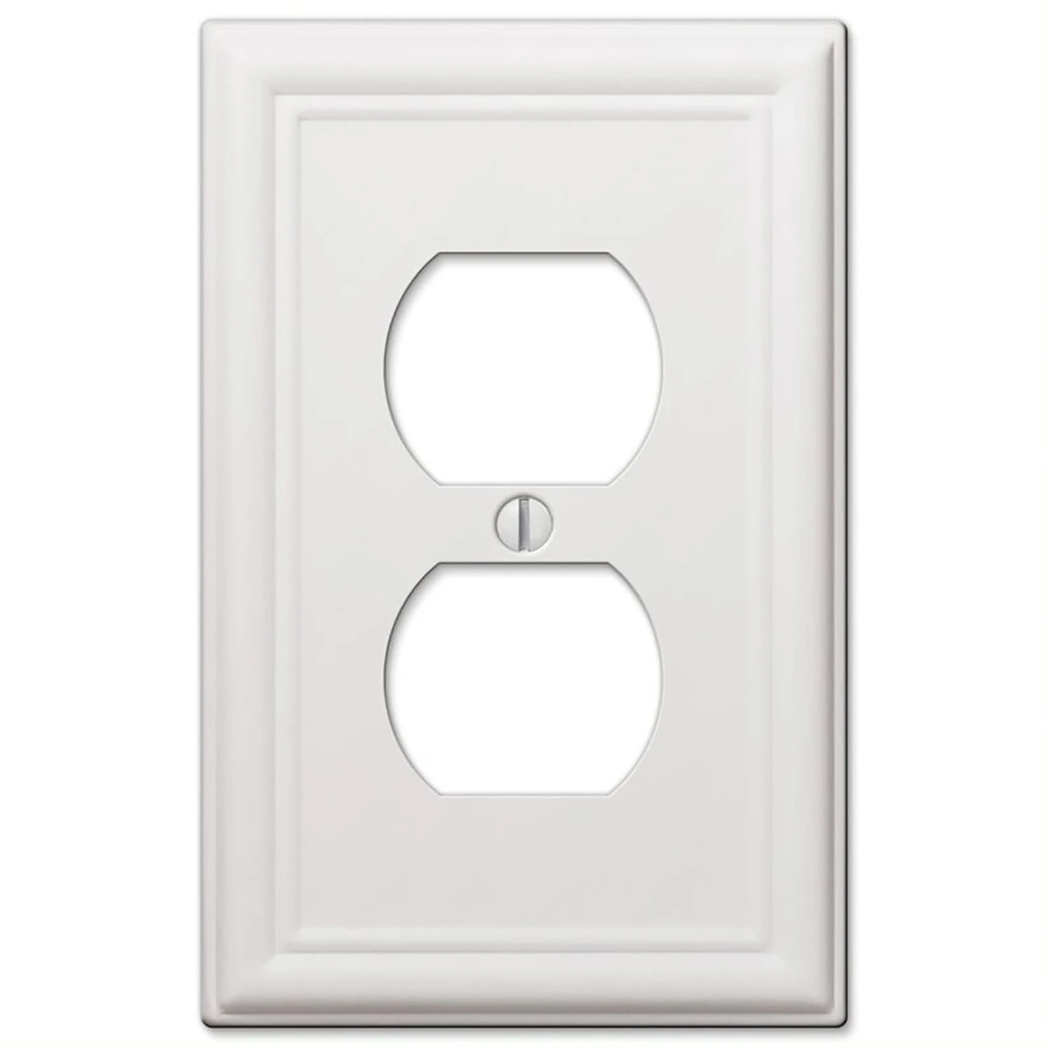 Chelsea Wall Plate, White, Steel, 1 Duplex