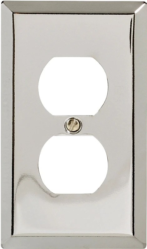 Century Wall Plate, Polished Chrome, Steel, 1 Duplex