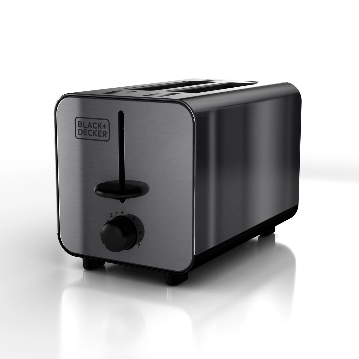 Black And Decker Stainless Steel 2-slice Toaster, 7 Toast Shade Settings, Model Tr1050ss