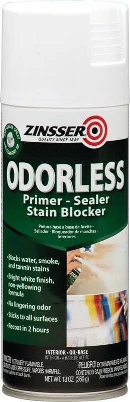 Bulls Eye Odorless White Flat Primer 13 Oz - Stain Blocking, Low Voc