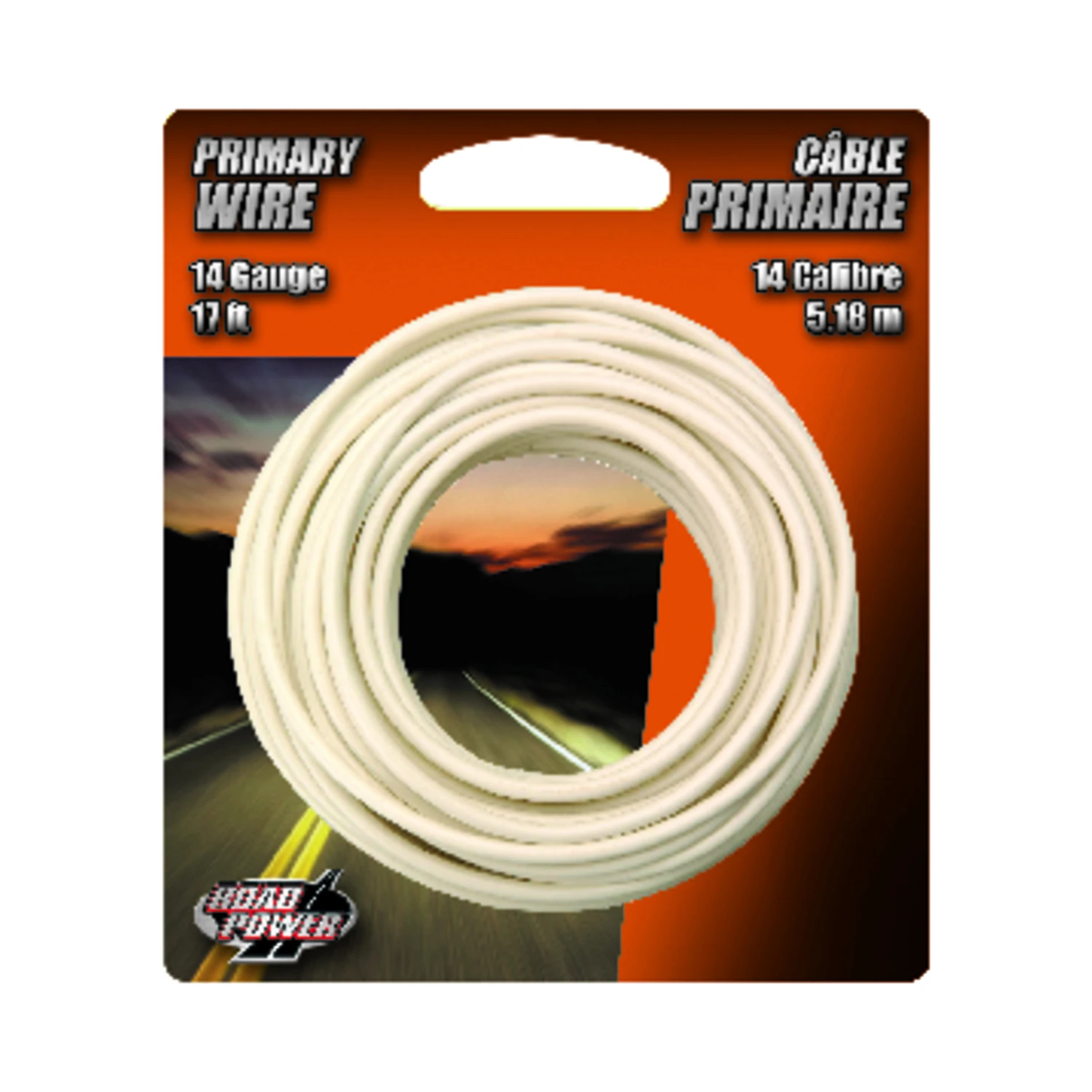 17' WHT 14GA Prim Wire