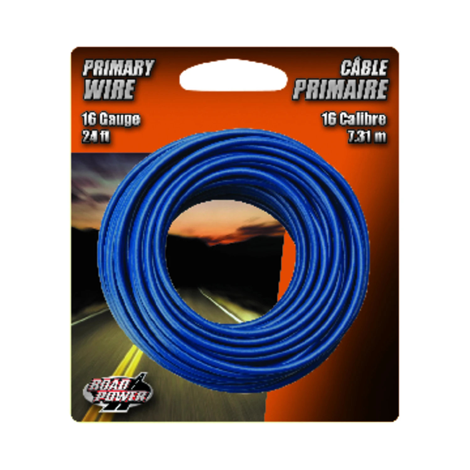 Blue Primary Electrical Wire, 16 Gauge, 24 Feet Length