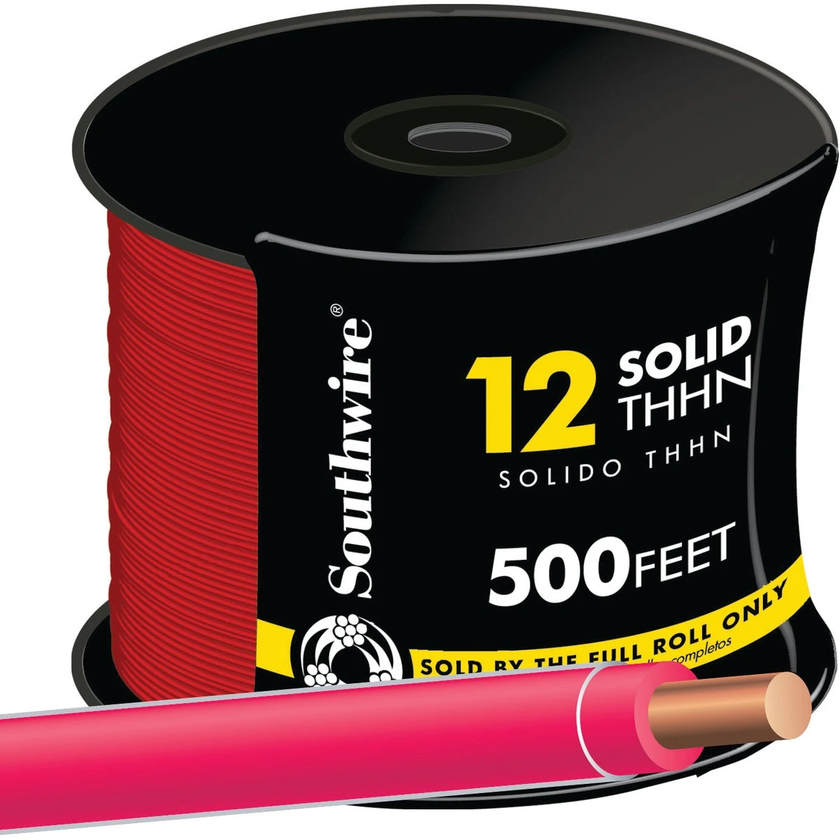 500 Ft. 12 Awg Solid Red Thhn Electrical Wire - Ul Listed