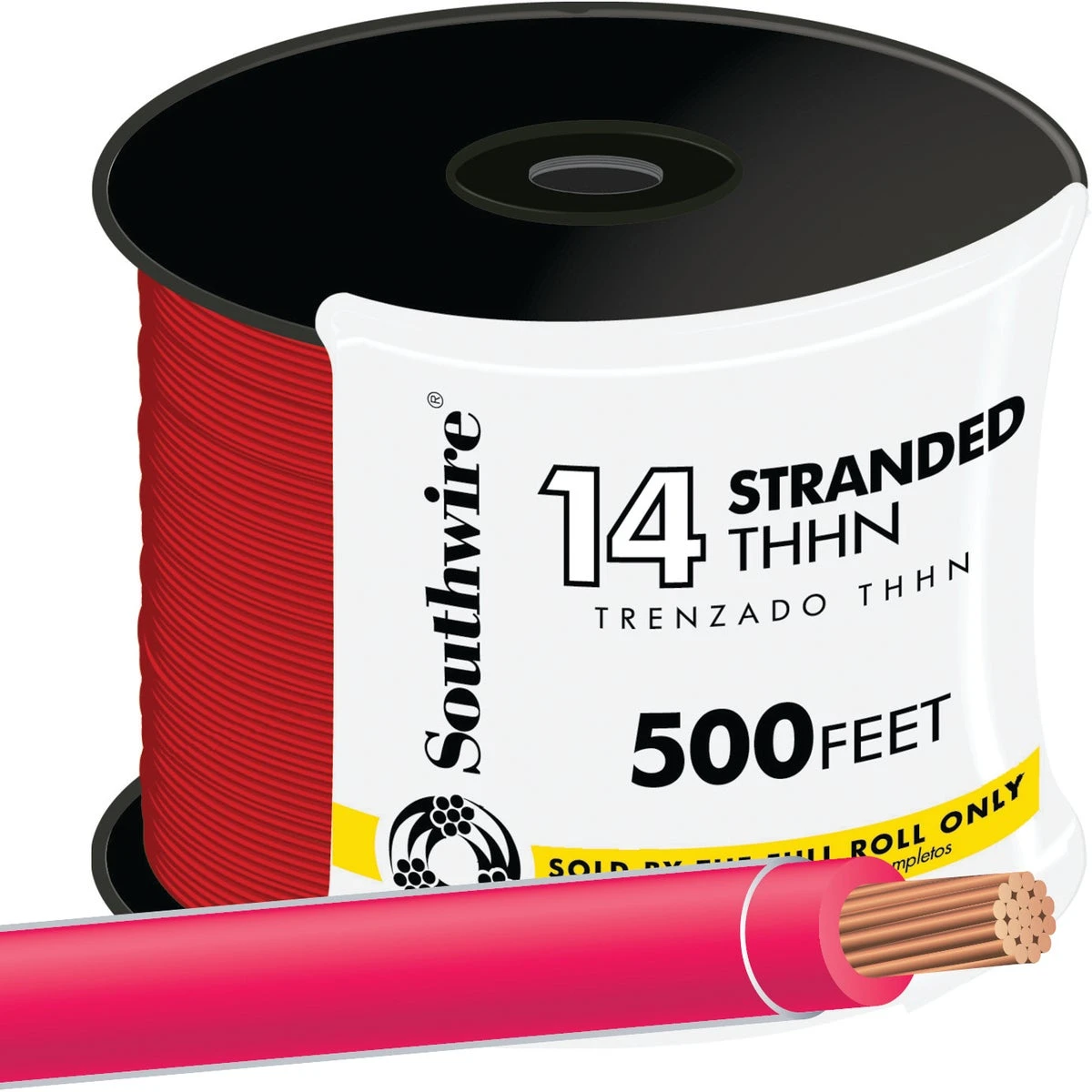 500 Ft. 14 Awg Stranded Red Thhn Electrical Wire - Ul Listed