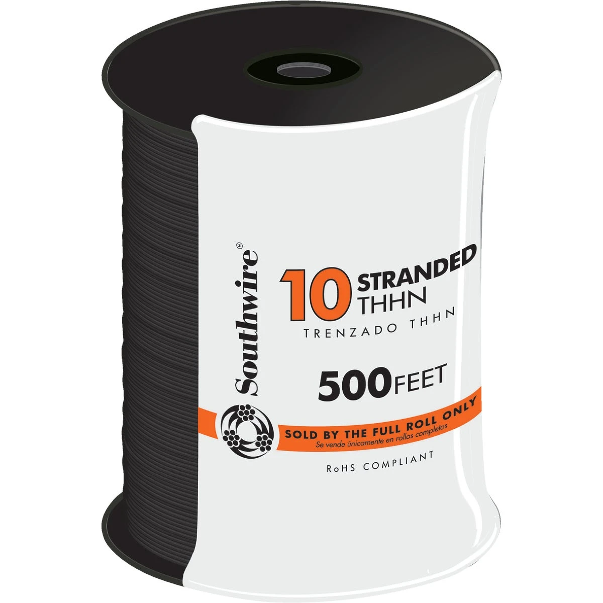 500 Ft. 10 Awg Stranded Black Thhn Electrical Wire - Ul Listed