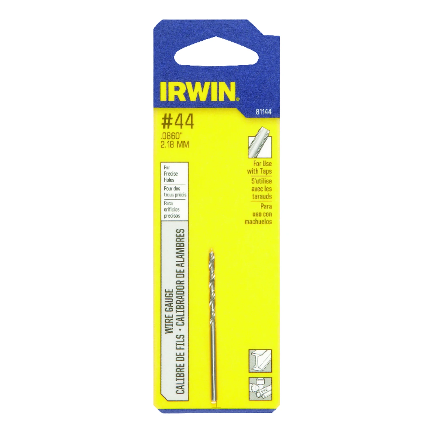 Irwin #44 x 2-1/8 in. L High Speed Steel Wire Gauge Bit 1 pc.