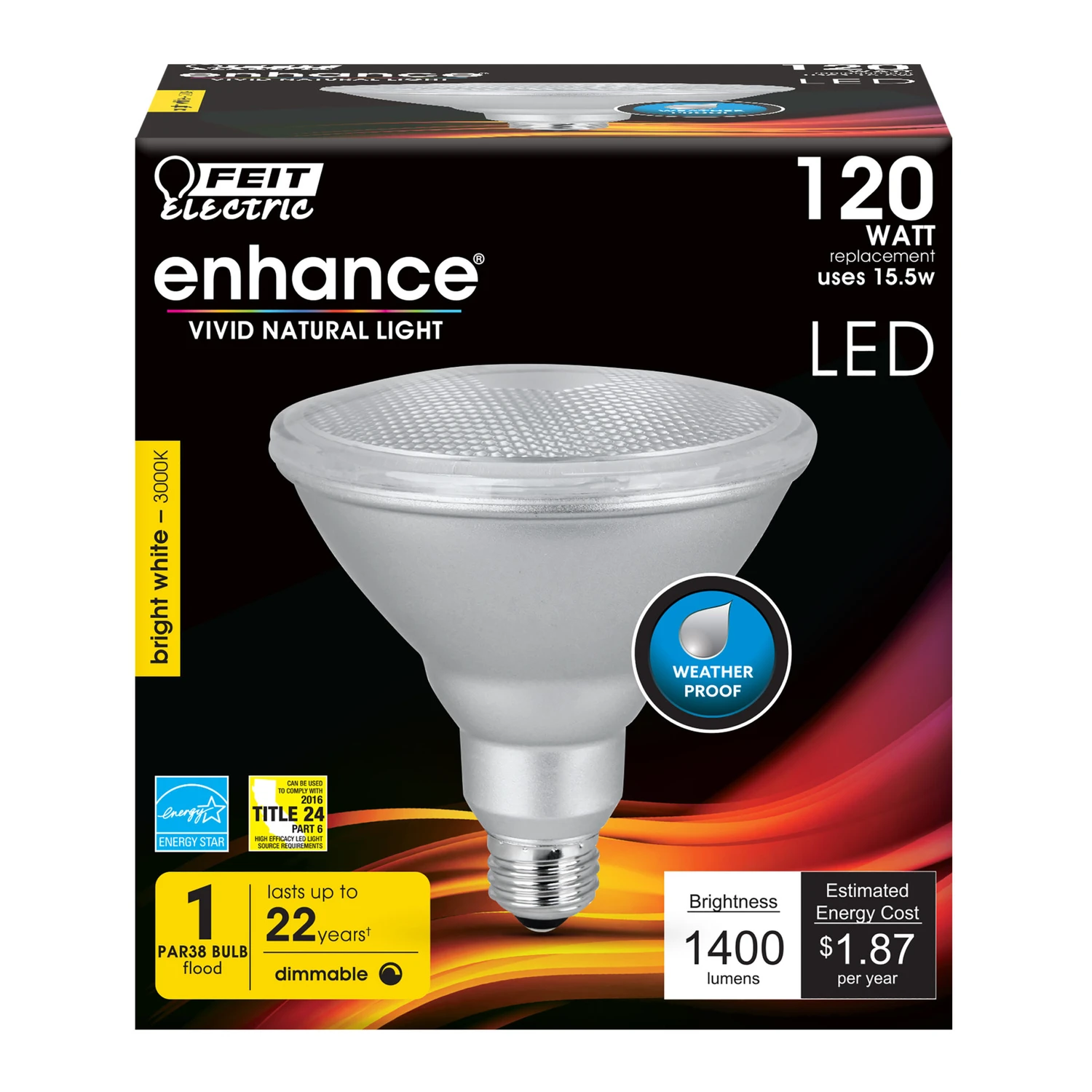FEIT Electric PAR38 E26 (Medium) LED Bulb Bright White 120 Watt Equivalence 1 pk