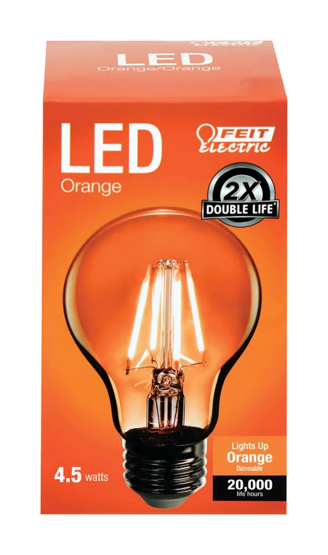 LED Light Bulb, Orange Filament, 3.6-Watt