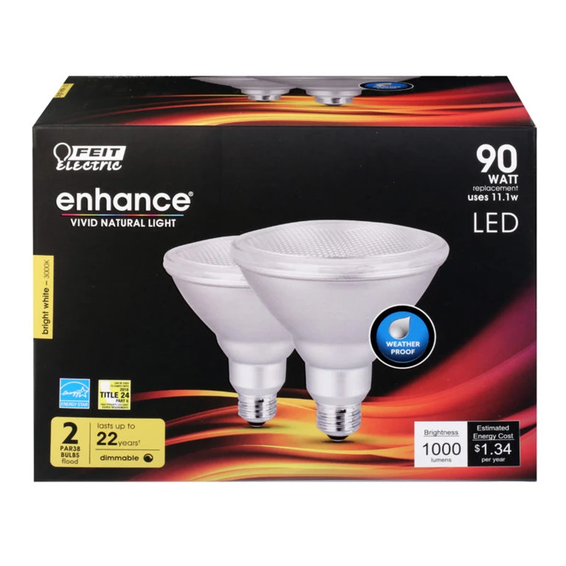 2PK 15W LED/90W PAR38 BRT WHT