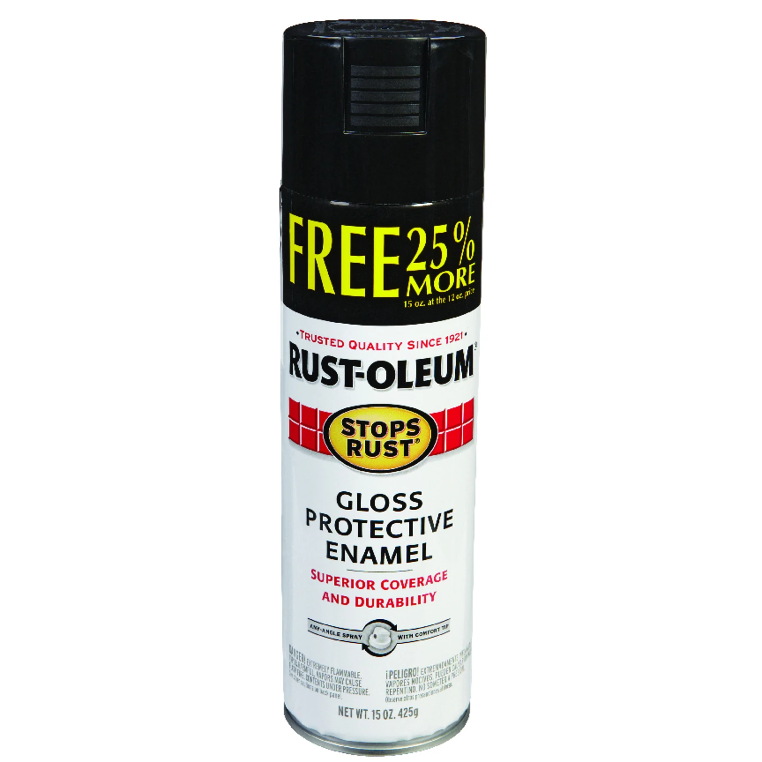 Stops Rust Black Gloss Spray Enamel Paint, 16 Ounce Bonus Can