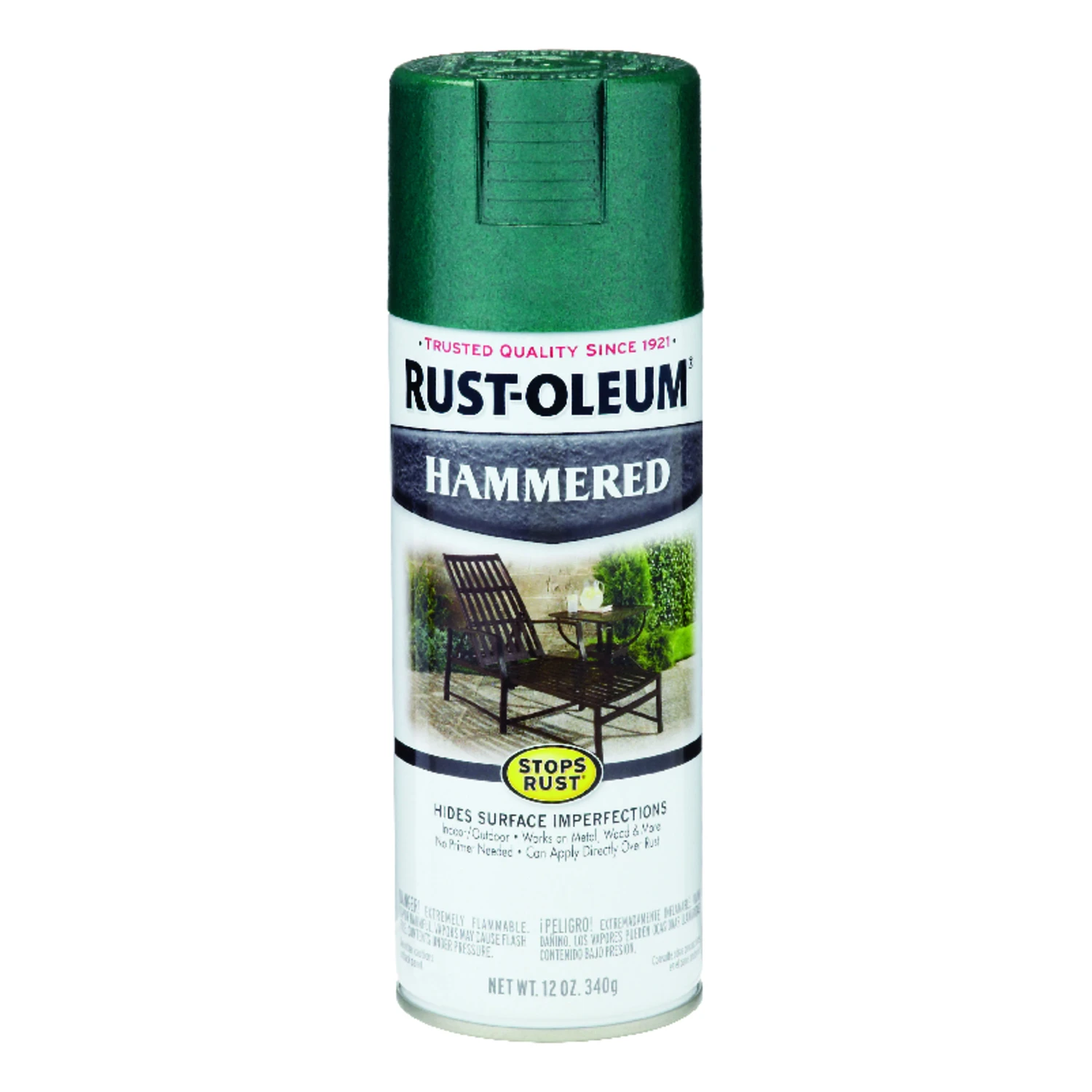 Stops Rust Deep Green Metallic Hammered Finish Spray Paint 12 Oz.