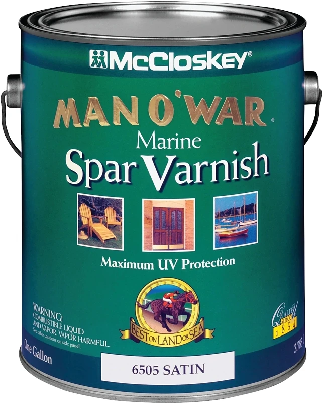 Man O'war Satin Spar Varnish, 1 Gallon - Interior & Exterior Protection