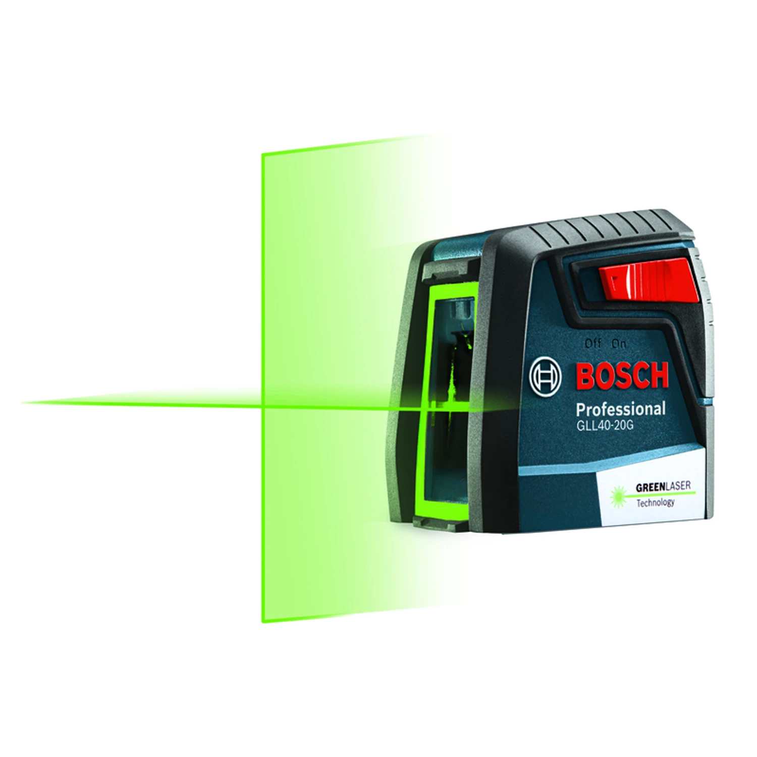 Green Beam Cross Line Laser, Self-Leveling, 40 Foot Range, Compact Design