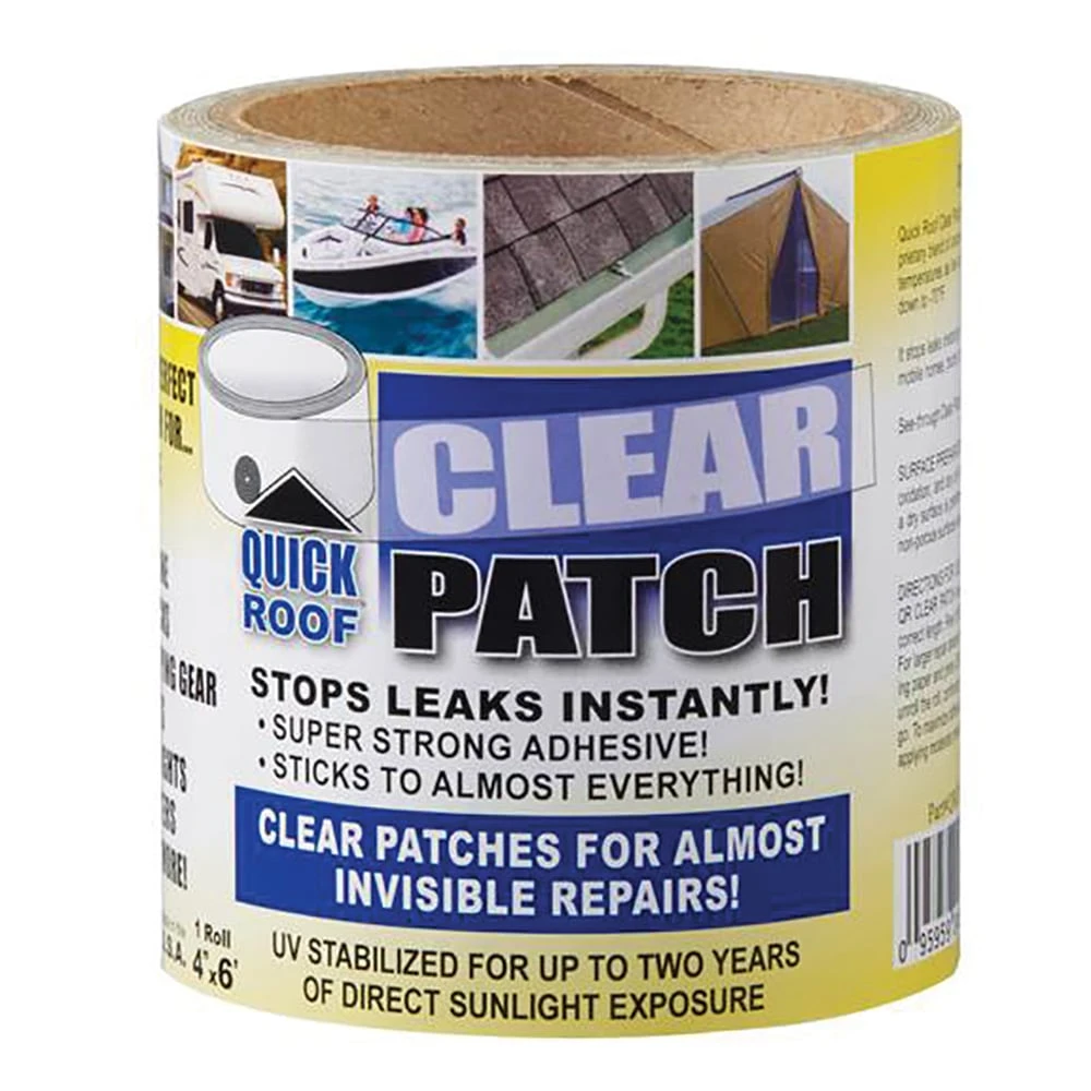 Quick Roof Clear Patch Tape, 4-inch X 6-feet For Instant Leak Repairs