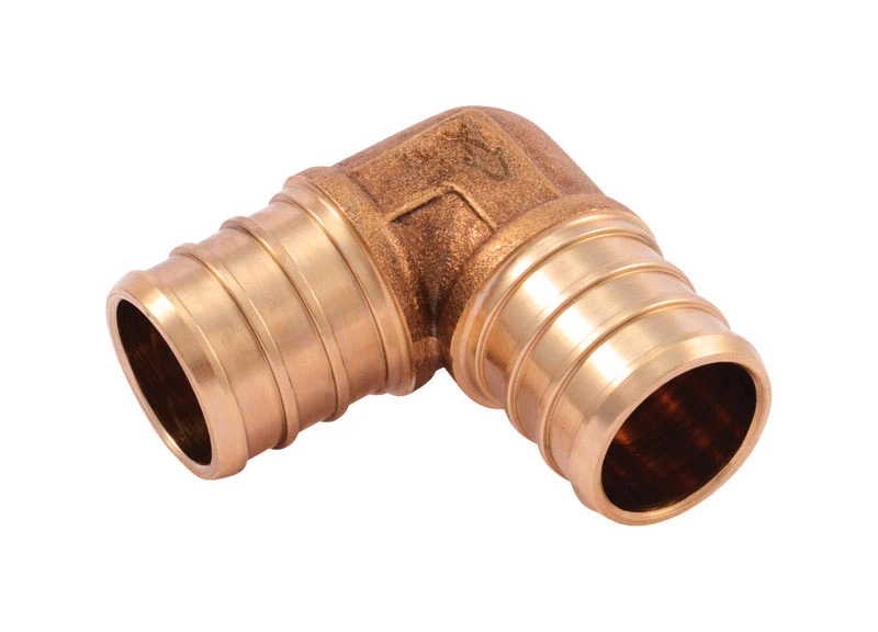 Brass Barb PEX Insert Pipe Elbow, Lead-Free, 3/4 In., 25-Pk.