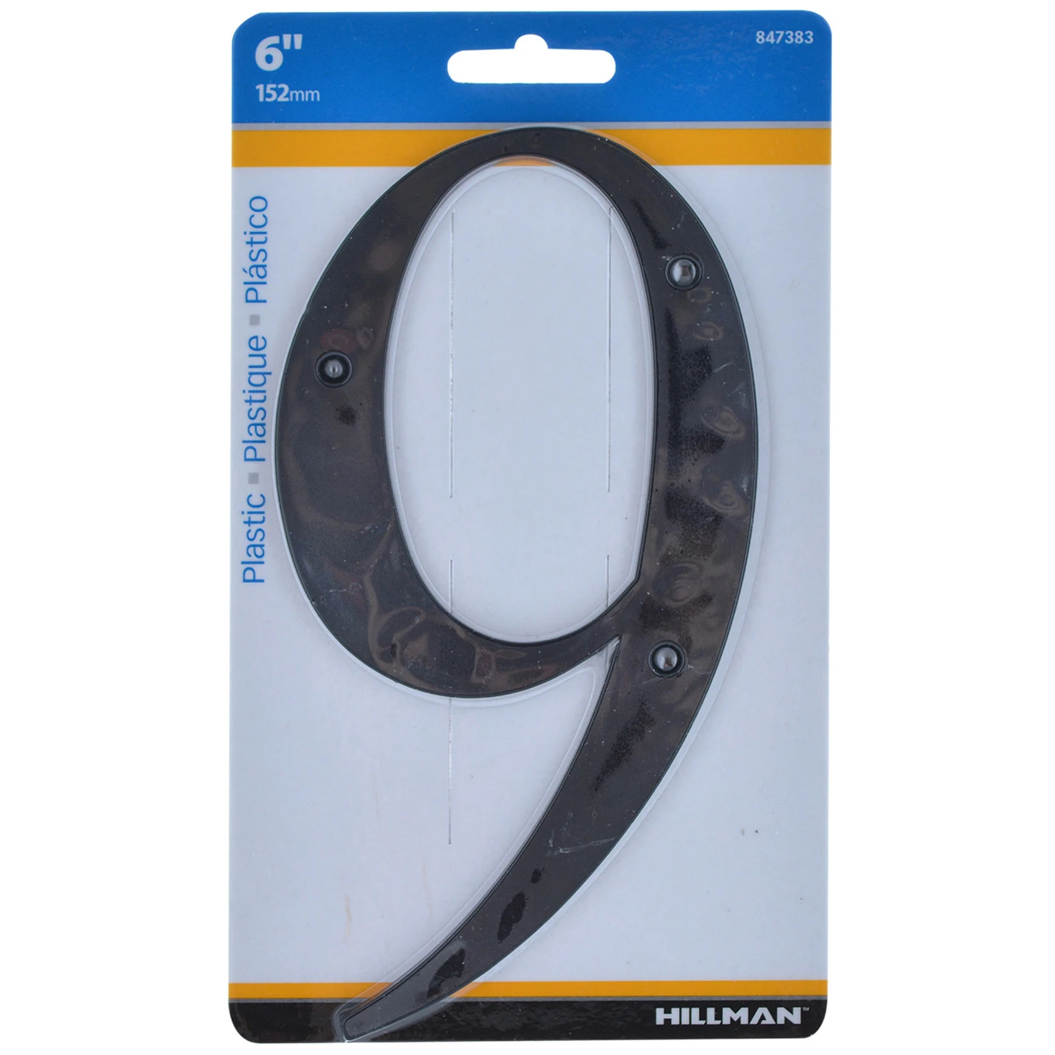 The Hillman Group 6-in Matte Black House Number #9