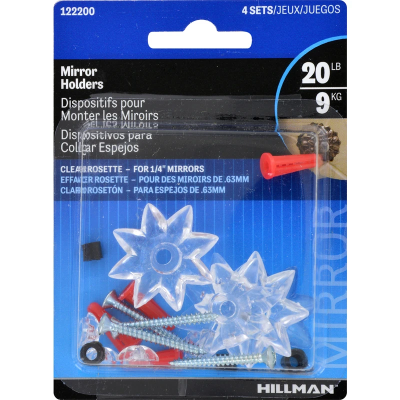 Hillman AnchorWire Mirror Heavy Duty Mirror Holder 1 lb 4 pk Hillman AnchorWire Mirror Heavy Duty Mirror Holder 1 lb 4 pk
