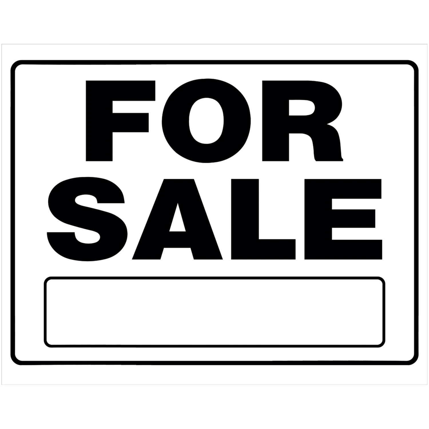 HILLMAN English White For Sale Sign 20 in. H X 24 in. W