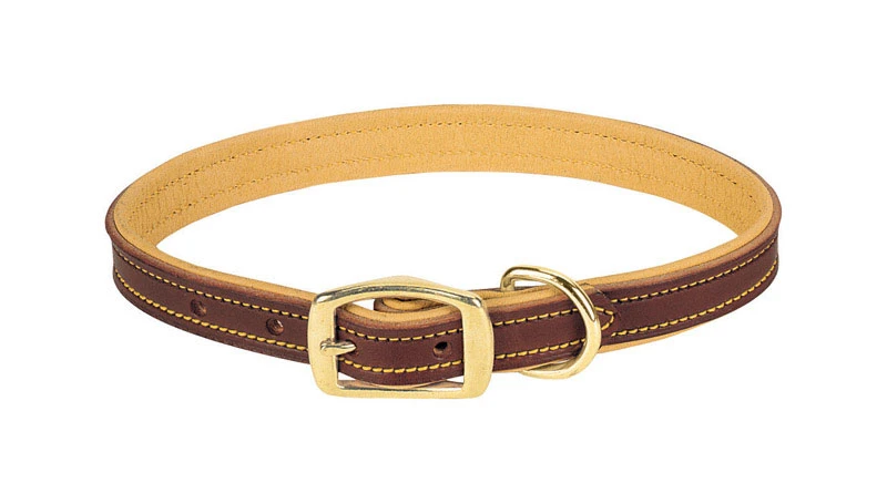 Deer Ridge Brown Leather Dog Collar, 1" X 23" - Model 06-1313-23
