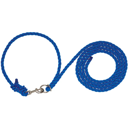 Livestock Neck Rope, Blue Polypropylene, One Half Inch by Ten Feet