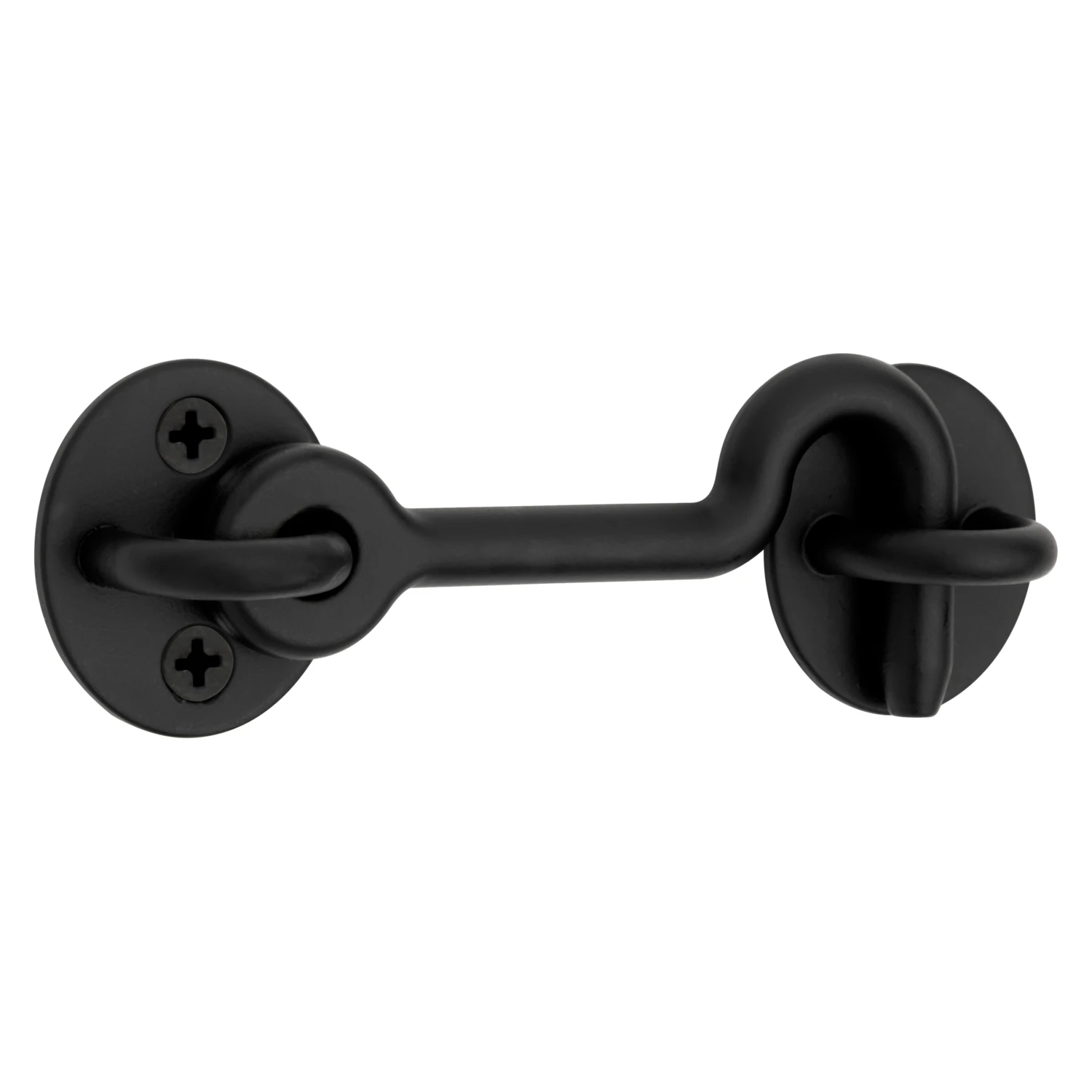 V1020 Matte Black Barn Door Privacy Hook - Steel Hook And Eye Closure