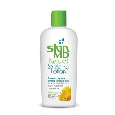 Skin MD Natural Shielding Lotion 8 Oz. Bottle (236 mL) for Hands, Face & Body (2-Pack with One Pump)