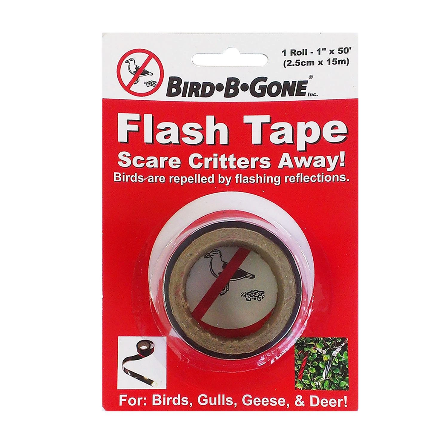 Mylar Flash Tape, 1" X 50' - Effective Bird Deterrent