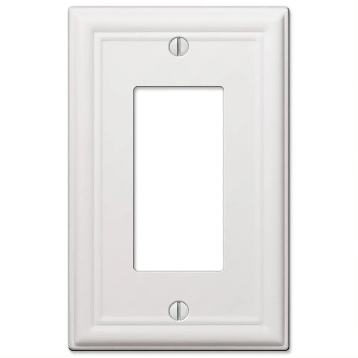 Amerelle Chelsea White 1 gang Stamped Steel Decorator Wall Plate 1 pk