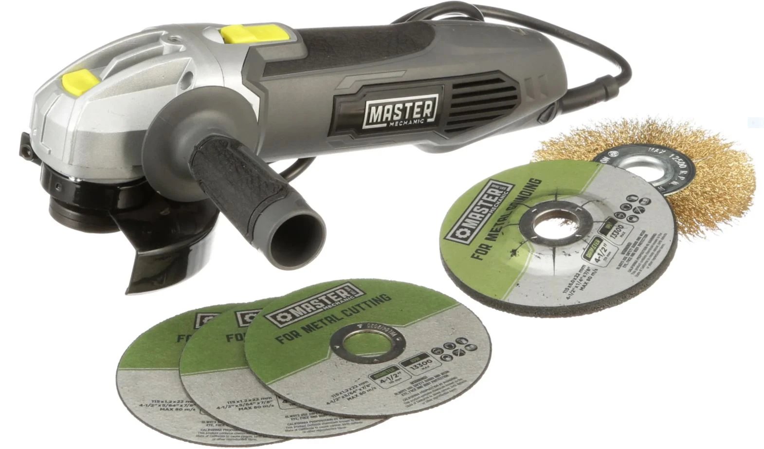Angle Grinder Kit, 10,500-rpm, 4.5-inch With Accessories