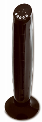 36-inch Black 3-speed Tower Fan With Remote Control And Oscillation
