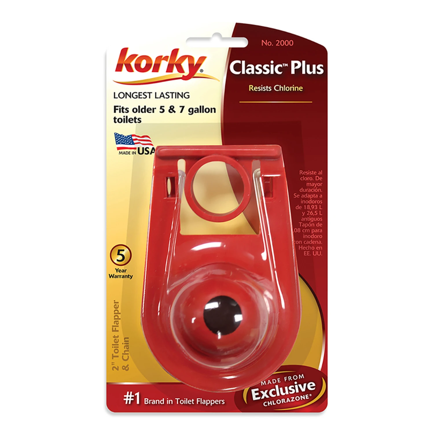 Plus Classic Rubber Toilet Flapper With Chain For 5 & 7 Gallon Toilets