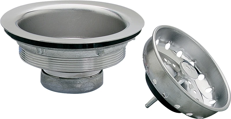 3-1/2 In. Stainless Steel Fixed Post Basket Strainer Assembly With Neoprene Stopper