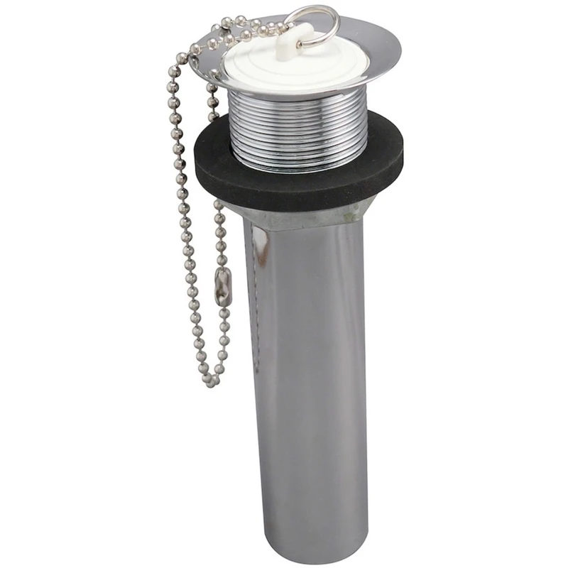 1-1/4 In. Polished Chrome Brass Closed Overflow Plug Bathroom Sink Drain