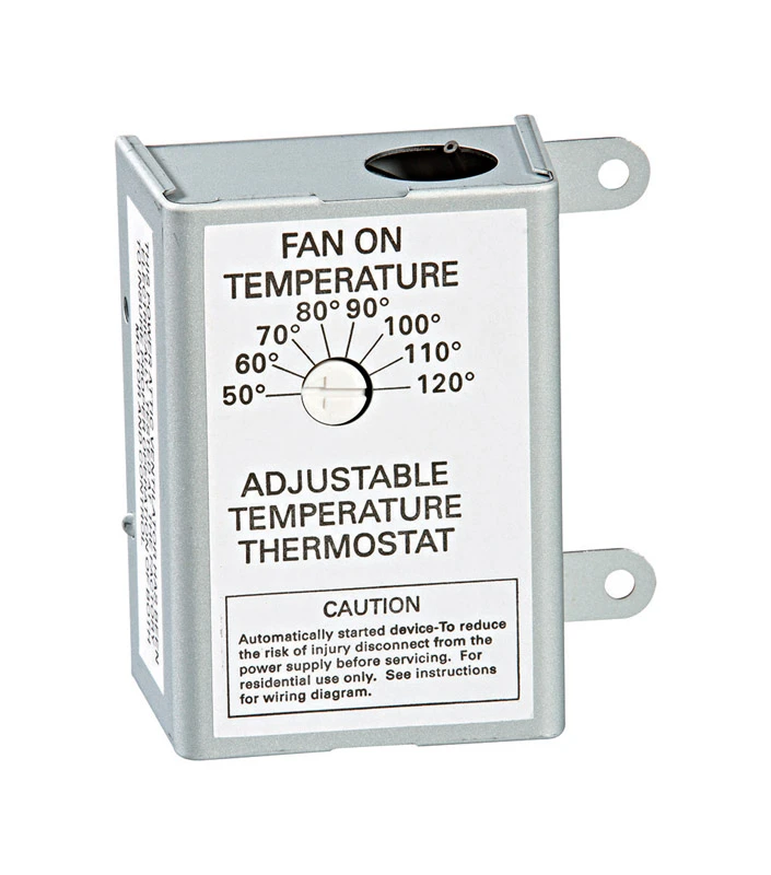 Adjustable Thermostat For Attic Fans, Model 58033, Single-speed Control