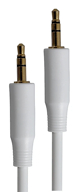 6 Ft. White Audio Extension Cable With Dual Male 3.5mm Plugs