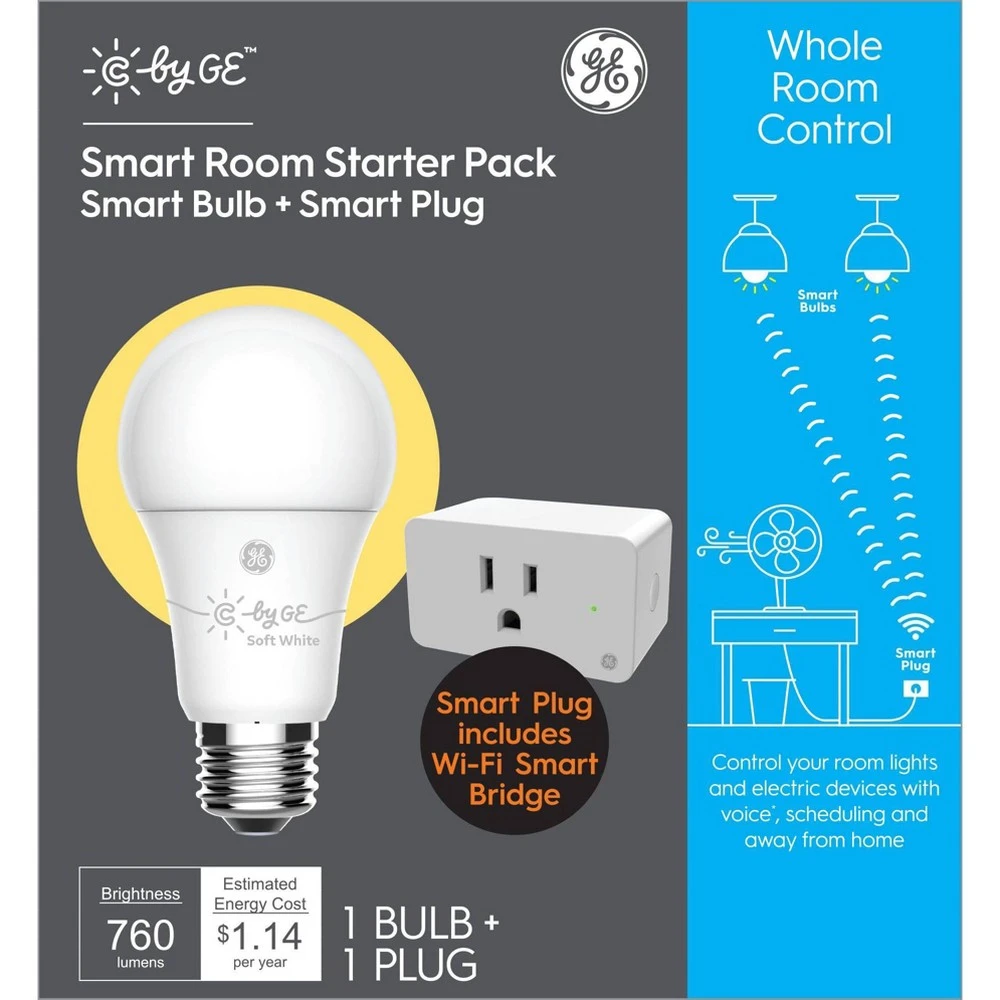 Cync Smart Plug with A19 LED Light Bulb, Wi-Fi Enabled, Energy Monitoring