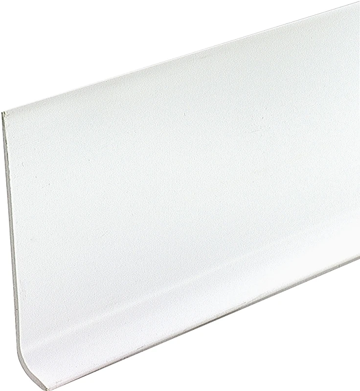 M-d 0.13 In. H X 48 In. L Prefinished White Vinyl Wall Base - Flexible & Moisture Resistant