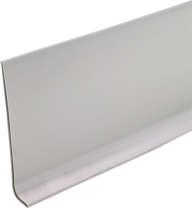 M-d 0.13 In. H X 48 In. L Prefinished Silver Vinyl Wall Base - Flexible Cove Moulding