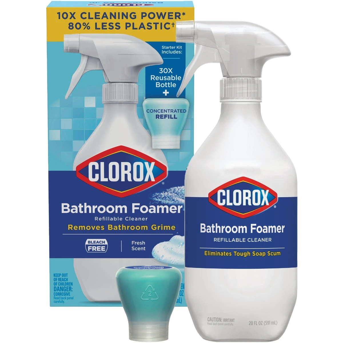 Bathroom Foamer Starter Kit with Fresh Scent, 20 Ounce Refillable Bottle