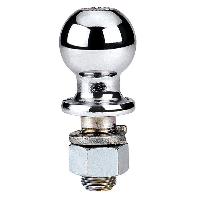 Chrome Trailer Hitch Ball 2 and 5 Sixteenths Inch Diameter with 1 and 1 Quarter Inch Shank Diameter and 2 and 1 Half Inch Shank Length