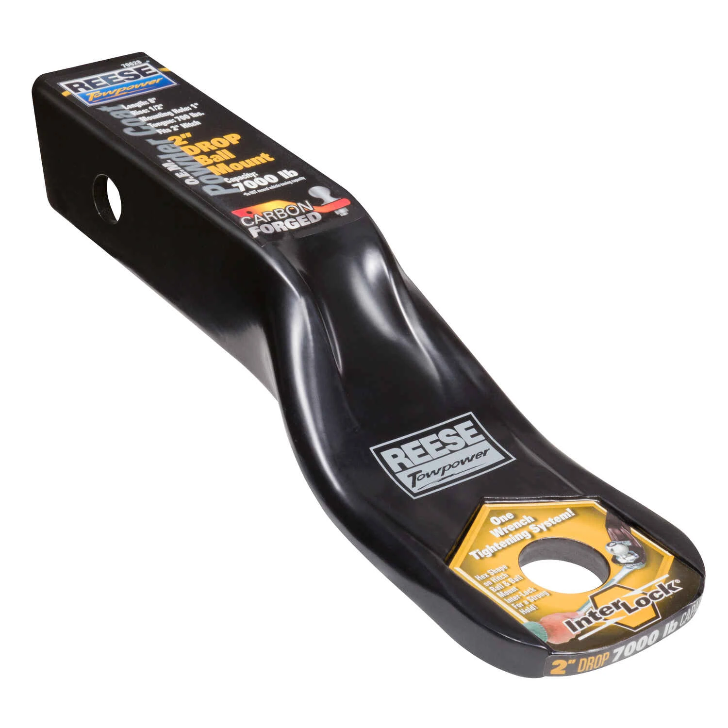 Black 8-Inch Ball Mount Bar for Trailer Hitch