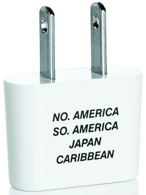 2-blade Foreign Adapter Plug For North America, South America, Japan, Caribbean