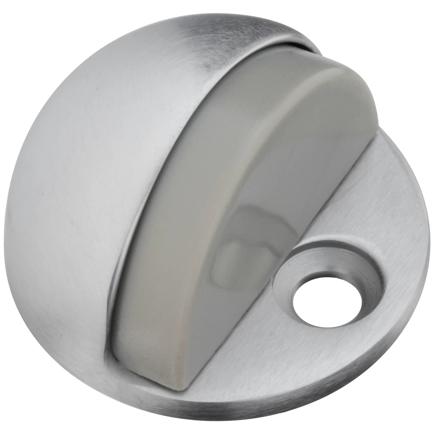 Gallery Series Chrome Floor Door Stop - Solid Brass With Rubber Bumper