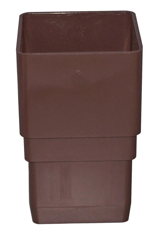 Brown Vinyl Gutter Downspout Coupler, Model Rb203, 2.25 In. H X 2.25 In. W