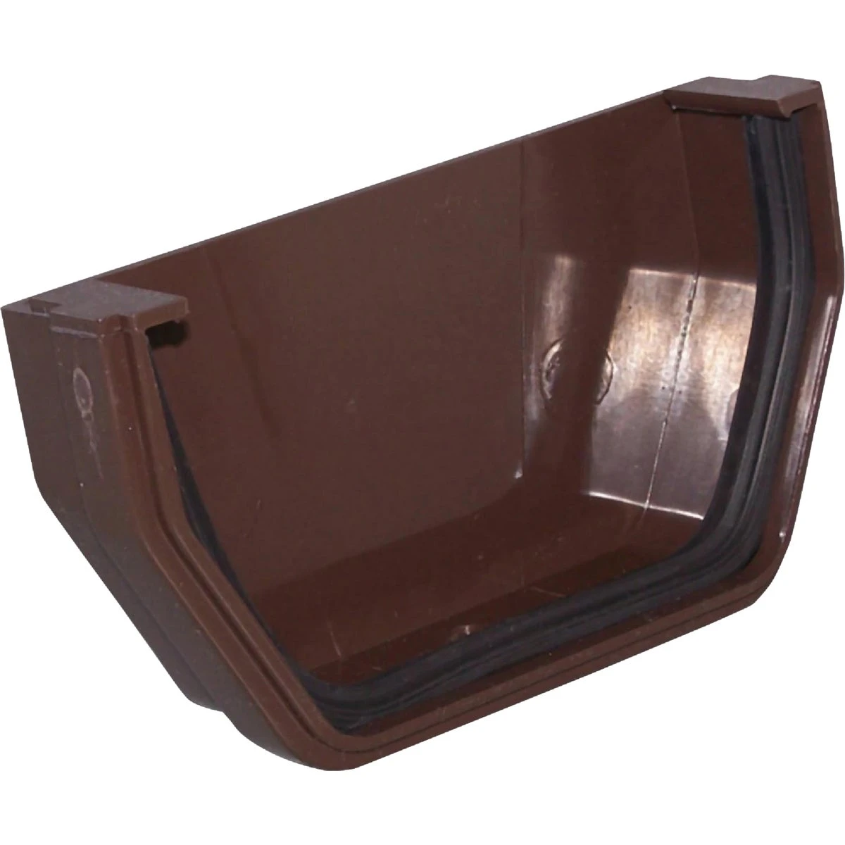 Brown Vinyl Gutter Outside End Cap, Model Rb102, 2.5 In. H X 5 In. W