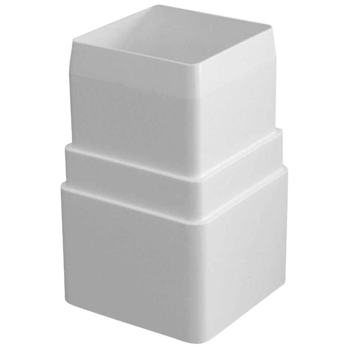 White Vinyl Downspout Gutter Coupler, Model Rw203, 2.71 In. H X 2.56 In. W