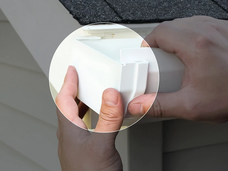 Gutter Outside End Cap, White Vinyl, Right Or Left, Model Rw102