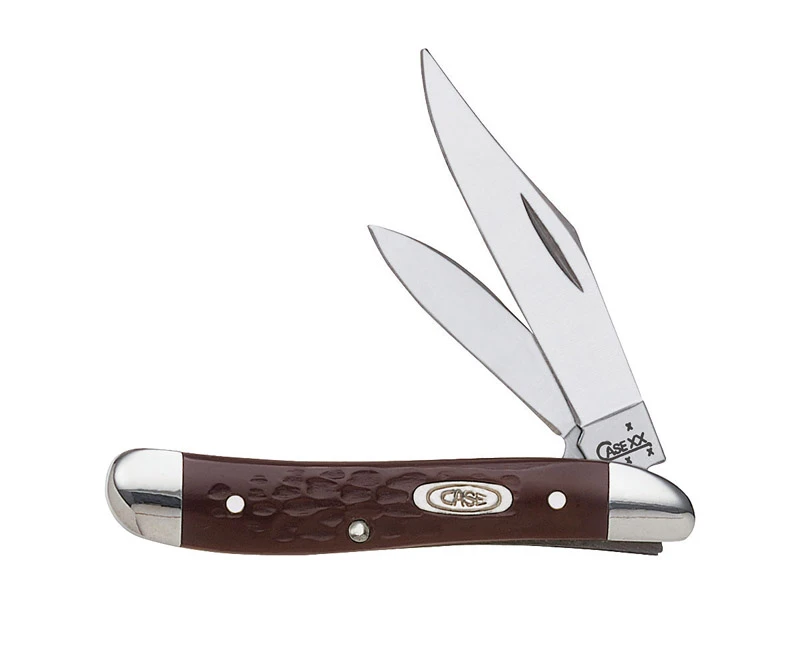 Peanut 2-blade Pocket Knife, 2-7/8 In. Closed, Brown Synthetic Handle
