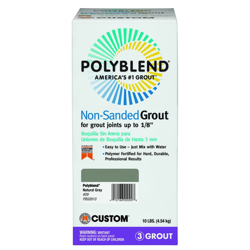 10 Pound Natural Gray Non-Sanded Polyblend Grout for Tile Installation